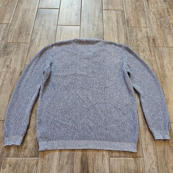 Ermenegildo Zegna Sweater Men’s XL Cable-Knit Cotton V-Neck Slub Maritimecore - Picture 5 of 9